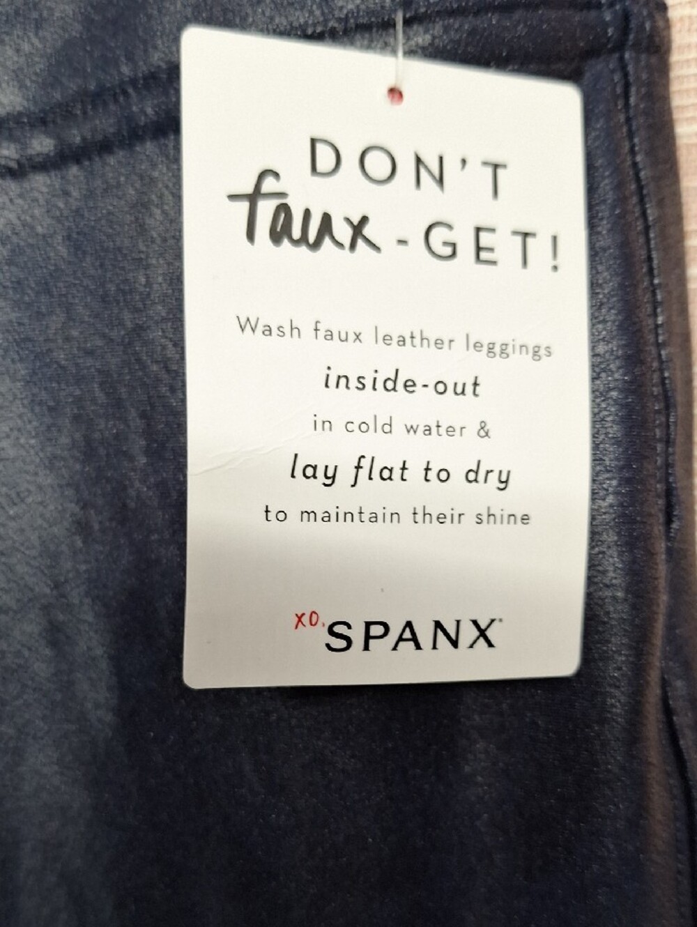 SPANX Faux Leather High-Waist Jeggings, Leggings — Navy Size L - Picture 2 of 12